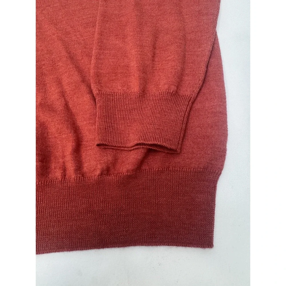 NWT‎ Peter Millar Autumn Crest Quarter Zip Wool Blend Sweater BURNT Red XXL $250